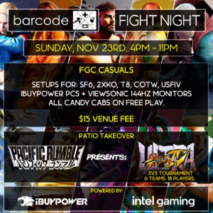 FIGHT NIGHT SUNDAY, NOV 23RD